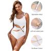 imageBlooming Jelly Womens Sexy One Piece Swimsuit Cut Out Monokini Swimsuits Slimming Bathing Suit Cheeky High Cut SwimwearWhite