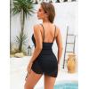 imageBlooming Jelly Womens Swim Dress One Piece Tummy Control Swimsuit Sexy Retro Cut Out Ladies High Waisted Trendy Bathing SuitBlack