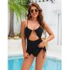 imageBlooming Jelly Womens Swim Dress One Piece Tummy Control Swimsuit Sexy Retro Cut Out Ladies High Waisted Trendy Bathing SuitBlack