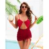 imageBlooming Jelly Womens Swim Dress One Piece Tummy Control Swimsuit Sexy Retro Cut Out Ladies High Waisted Trendy Bathing SuitRed