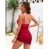 imageBlooming Jelly Womens Swim Dress One Piece Tummy Control Swimsuit Sexy Retro Cut Out Ladies High Waisted Trendy Bathing SuitRed