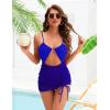 imageBlooming Jelly Womens Swim Dress One Piece Tummy Control Swimsuit Sexy Retro Cut Out Ladies High Waisted Trendy Bathing SuitRoyal Blue