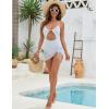 imageBlooming Jelly Womens Swim Dress One Piece Tummy Control Swimsuit Sexy Retro Cut Out Ladies High Waisted Trendy Bathing SuitWhite