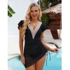 imageBlooming Jelly Womens Tummy Control Bathing Suits Slimming Ruffle Swimsuit One Piece Lace SwimwearBlack Mesh