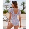 imageBlooming Jelly Womens Tummy Control Bathing Suits Slimming Ruffle Swimsuit One Piece Lace SwimwearFloral Print