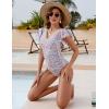 imageBlooming Jelly Womens Tummy Control Bathing Suits Slimming Ruffle Swimsuit One Piece Lace SwimwearFloral Print