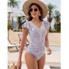 imageBlooming Jelly Womens Tummy Control Bathing Suits Slimming Ruffle Swimsuit One Piece Lace SwimwearFloral Print