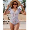 imageBlooming Jelly Womens Tummy Control Bathing Suits Slimming Ruffle Swimsuit One Piece Lace SwimwearFloral Print