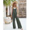 imageBlooming Jelly Womens Wide Leg Casual Jumpsuits Linen Loose Fit Overalls Flowy Sleeveless Bib OutfitsArmy Green