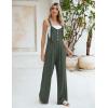 imageBlooming Jelly Womens Wide Leg Casual Jumpsuits Linen Loose Fit Overalls Flowy Sleeveless Bib OutfitsArmy Green