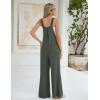 imageBlooming Jelly Womens Wide Leg Casual Jumpsuits Linen Loose Fit Overalls Flowy Sleeveless Bib OutfitsArmy Green
