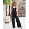 imageBlooming Jelly Womens Wide Leg Casual Jumpsuits Linen Loose Fit Overalls Flowy Sleeveless Bib OutfitsBlack