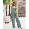 imageBlooming Jelly Womens Wide Leg Casual Jumpsuits Linen Loose Fit Overalls Flowy Sleeveless Bib OutfitsGreen