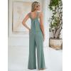 imageBlooming Jelly Womens Wide Leg Casual Jumpsuits Linen Loose Fit Overalls Flowy Sleeveless Bib OutfitsGreen