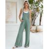 imageBlooming Jelly Womens Wide Leg Casual Jumpsuits Linen Loose Fit Overalls Flowy Sleeveless Bib OutfitsGreen