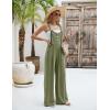 imageBlooming Jelly Womens Wide Leg Casual Jumpsuits Linen Loose Fit Overalls Flowy Sleeveless Bib OutfitsOlive