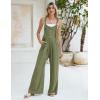 imageBlooming Jelly Womens Wide Leg Casual Jumpsuits Linen Loose Fit Overalls Flowy Sleeveless Bib OutfitsOlive