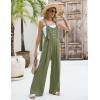 imageBlooming Jelly Womens Wide Leg Casual Jumpsuits Linen Loose Fit Overalls Flowy Sleeveless Bib OutfitsOlive