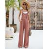 imageBlooming Jelly Womens Wide Leg Casual Jumpsuits Linen Loose Fit Overalls Flowy Sleeveless Bib OutfitsRust