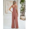 imageBlooming Jelly Womens Wide Leg Casual Jumpsuits Linen Loose Fit Overalls Flowy Sleeveless Bib OutfitsRust