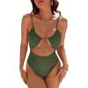 imageBlooming Jelly Womens One Piece Swimsuit Tummy Control Bathing Suit Sexy Flattering Cheeky High Cut Out Cute Ladies SwimwearArmy Green