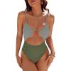 imageBlooming Jelly Womens One Piece Swimsuit Tummy Control Bathing Suit Sexy Flattering Cheeky High Cut Out Cute Ladies SwimwearOlive Green