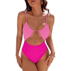 imageBlooming Jelly Womens One Piece Swimsuit Tummy Control Bathing Suit Sexy Flattering Cheeky High Cut Out Cute Ladies SwimwearMagenta