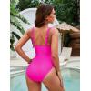 imageBlooming Jelly Women One Piece Swimsuit Slimming Color Block Bathing Suit Sexy Cutout Sunflower SwimwearPink