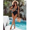 imageBlooming Jelly Womens One Piece Cutout Swimsuits Sexy High Cut Bathing Suits Cheeky Color Block MonokiniLeopard
