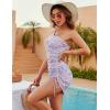imageBlooming Jelly Womens One Piece Swimsuit Tummy Control V Neck Color Block Bathing SuitsBlue
