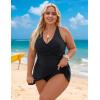 imageBlooming Jelly Womens Plus Size Bathing Suit One Piece Swimsuit Tummy Control Swim Dress Modest Full Coverage Swim Suits 2025Black