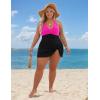 imageBlooming Jelly Womens Plus Size Bathing Suit One Piece Swimsuit Tummy Control Swim Dress Modest Full Coverage Swim Suits 2025Black Pink