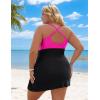 imageBlooming Jelly Womens Plus Size Bathing Suit One Piece Swimsuit Tummy Control Swim Dress Modest Full Coverage Swim Suits 2025Black Pink