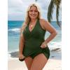 imageBlooming Jelly Womens Plus Size Bathing Suit One Piece Swimsuit Tummy Control Swim Dress Modest Full Coverage Swim Suits 2025Green