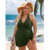 imageBlooming Jelly Womens Plus Size Bathing Suit One Piece Swimsuit Tummy Control Swim Dress Modest Full Coverage Swim Suits 2025Green