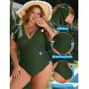 imageBlooming Jelly Womens Plus Size Swimsuit One Piece Tummy Control Bathing Suit Modest Full Coverage Ruffle Swim SuitsArmy Green