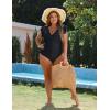 imageBlooming Jelly Womens Plus Size Swimsuit One Piece Tummy Control Bathing Suit Modest Full Coverage Ruffle Swim SuitsBlack