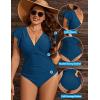 imageBlooming Jelly Womens Plus Size Swimsuit One Piece Tummy Control Bathing Suit Modest Full Coverage Ruffle Swim SuitsBlue