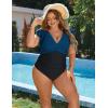 imageBlooming Jelly Womens Plus Size Swimsuit One Piece Tummy Control Bathing Suit Modest Full Coverage Ruffle Swim SuitsBlue and Black