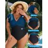 imageBlooming Jelly Womens Plus Size Swimsuit One Piece Tummy Control Bathing Suit Modest Full Coverage Ruffle Swim SuitsBlue and Black