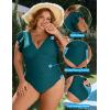 imageBlooming Jelly Womens Plus Size Swimsuit One Piece Tummy Control Bathing Suit Modest Full Coverage Ruffle Swim SuitsDark Cyan