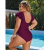 imageBlooming Jelly Womens Plus Size Swimsuit One Piece Tummy Control Bathing Suit Modest Full Coverage Ruffle Swim SuitsFuchsia