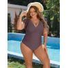 imageBlooming Jelly Womens Plus Size Swimsuit One Piece Tummy Control Bathing Suit Modest Full Coverage Ruffle Swim SuitsGreylish Purple