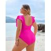 imageBlooming Jelly Womens Plus Size Swimsuit One Piece Tummy Control Bathing Suit Modest Full Coverage Ruffle Swim SuitsHot Pink
