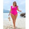 imageBlooming Jelly Womens Plus Size Swimsuit One Piece Tummy Control Bathing Suit Modest Full Coverage Ruffle Swim SuitsHot Pink