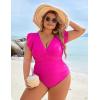 imageBlooming Jelly Womens Plus Size Swimsuit One Piece Tummy Control Bathing Suit Modest Full Coverage Ruffle Swim SuitsHot Pink
