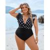 imageBlooming Jelly Womens Plus Size Swimsuit One Piece Tummy Control Bathing Suit Modest Full Coverage Ruffle Swim SuitsPolka Dot and Black