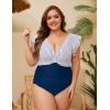 imageBlooming Jelly Womens Plus Size Swimsuit One Piece Tummy Control Bathing Suit Modest Full Coverage Ruffle Swim SuitsStripe and Blue