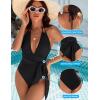 imageBlooming Jelly Womens Sexy One Piece Bathing Suit Slimming High Cut Swimsuits Retro Halter V Neck MonokiniBlack