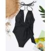 imageBlooming Jelly Womens Sexy One Piece Bathing Suit Slimming High Cut Swimsuits Retro Halter V Neck MonokiniBlack